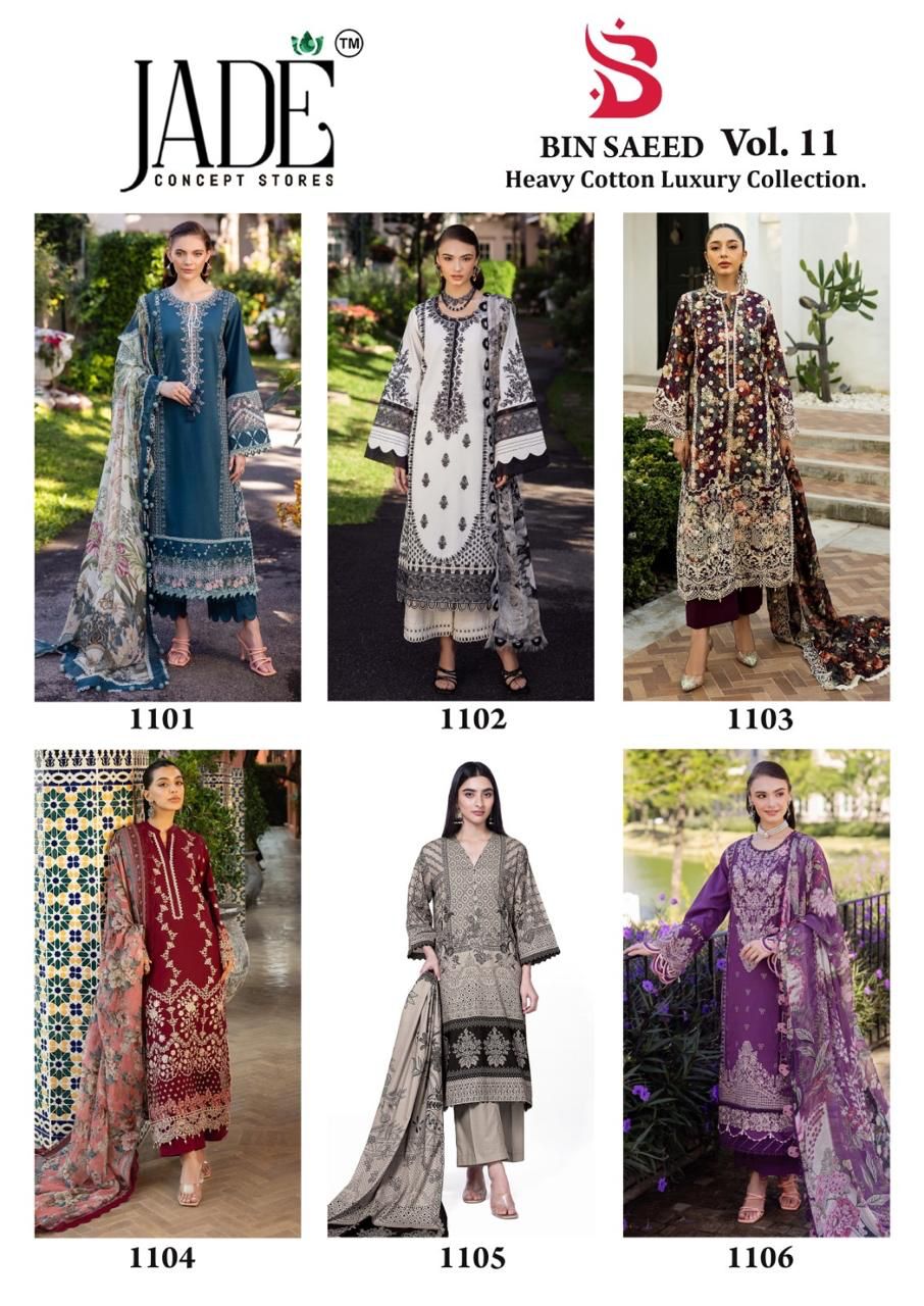 Jade Bin Saeed Vol 11 Heavy Cotton Luxury Dress Material Orders In India